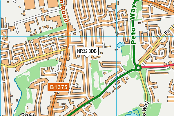NR32 3DB map - OS VectorMap District (Ordnance Survey)
