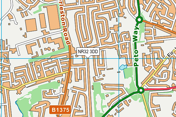 NR32 3DD map - OS VectorMap District (Ordnance Survey)
