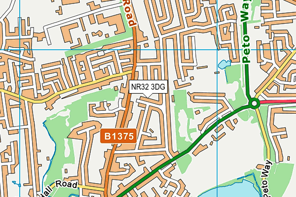 NR32 3DG map - OS VectorMap District (Ordnance Survey)