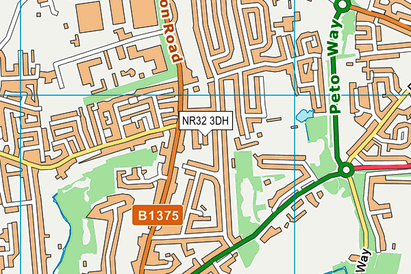 NR32 3DH map - OS VectorMap District (Ordnance Survey)