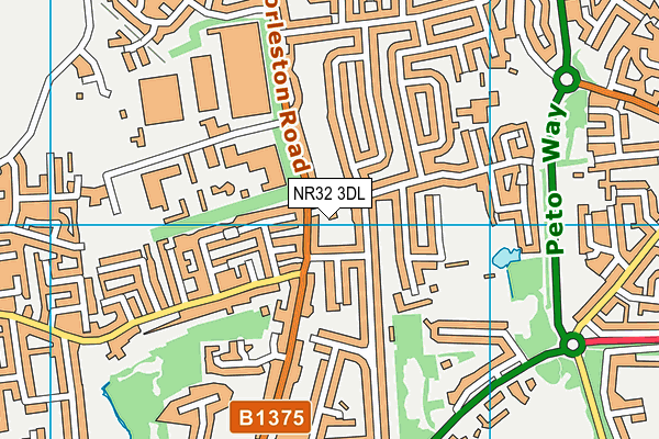 NR32 3DL map - OS VectorMap District (Ordnance Survey)