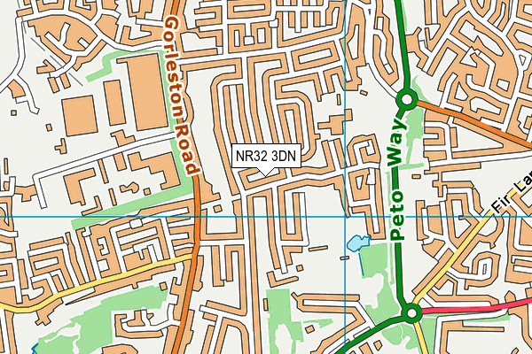 NR32 3DN map - OS VectorMap District (Ordnance Survey)