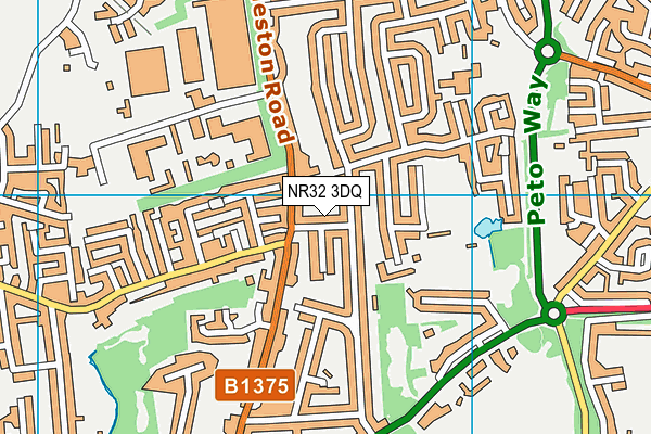 NR32 3DQ map - OS VectorMap District (Ordnance Survey)