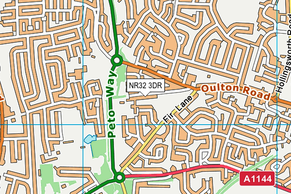 NR32 3DR map - OS VectorMap District (Ordnance Survey)