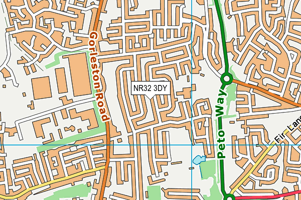 NR32 3DY map - OS VectorMap District (Ordnance Survey)