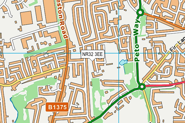 NR32 3EE map - OS VectorMap District (Ordnance Survey)