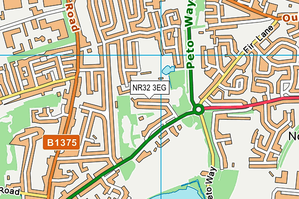 NR32 3EG map - OS VectorMap District (Ordnance Survey)