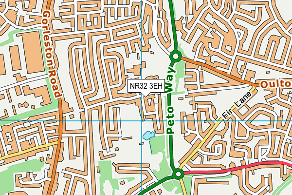 NR32 3EH map - OS VectorMap District (Ordnance Survey)