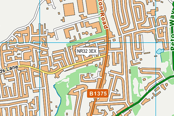 NR32 3EX map - OS VectorMap District (Ordnance Survey)