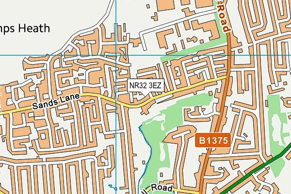 NR32 3EZ map - OS VectorMap District (Ordnance Survey)