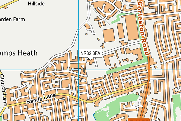 NR32 3FA map - OS VectorMap District (Ordnance Survey)