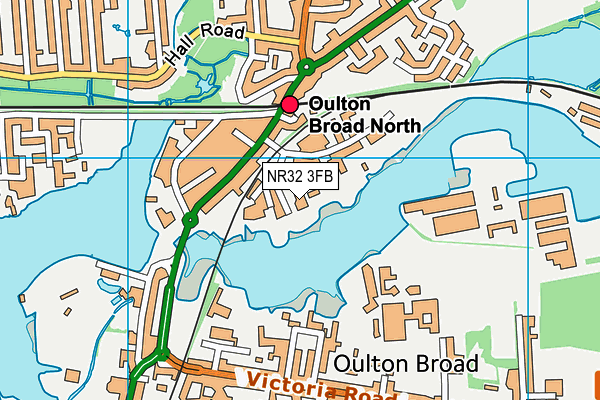 NR32 3FB map - OS VectorMap District (Ordnance Survey)