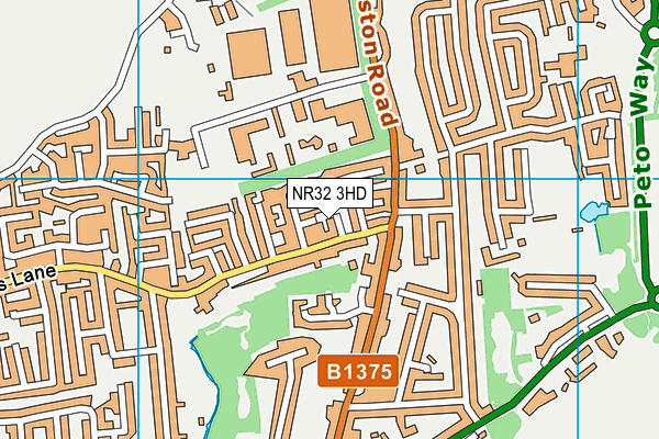 NR32 3HD map - OS VectorMap District (Ordnance Survey)