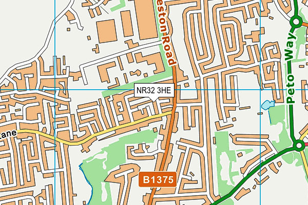 NR32 3HE map - OS VectorMap District (Ordnance Survey)
