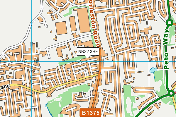 NR32 3HF map - OS VectorMap District (Ordnance Survey)