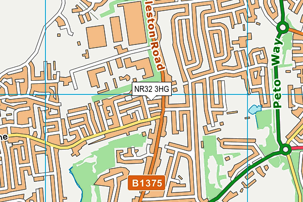 NR32 3HG map - OS VectorMap District (Ordnance Survey)