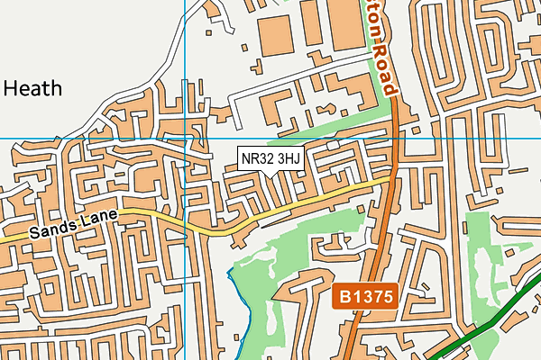 NR32 3HJ map - OS VectorMap District (Ordnance Survey)