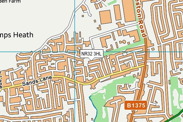 NR32 3HL map - OS VectorMap District (Ordnance Survey)