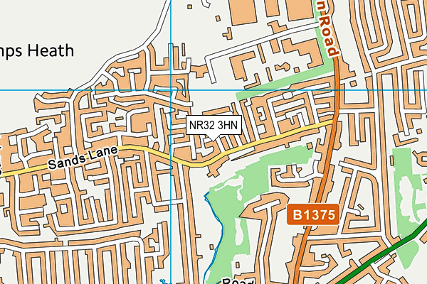 NR32 3HN map - OS VectorMap District (Ordnance Survey)