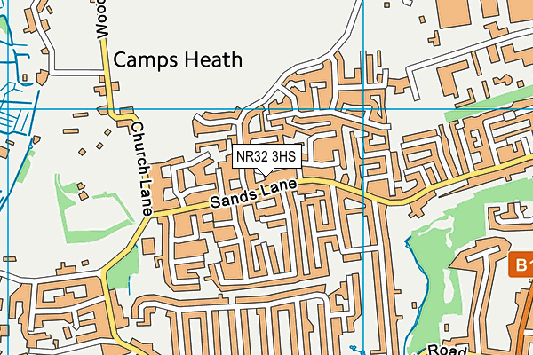 NR32 3HS map - OS VectorMap District (Ordnance Survey)