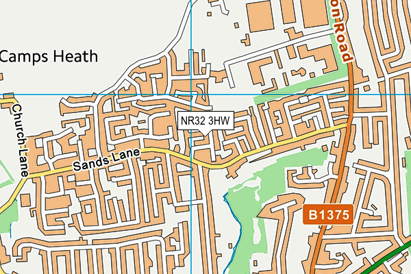 NR32 3HW map - OS VectorMap District (Ordnance Survey)