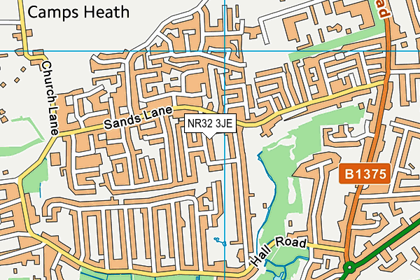 NR32 3JE map - OS VectorMap District (Ordnance Survey)