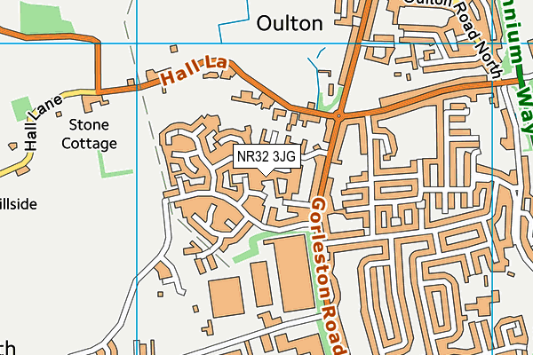 NR32 3JG map - OS VectorMap District (Ordnance Survey)