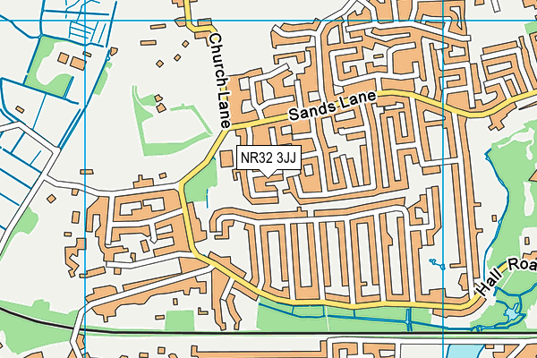 NR32 3JJ map - OS VectorMap District (Ordnance Survey)