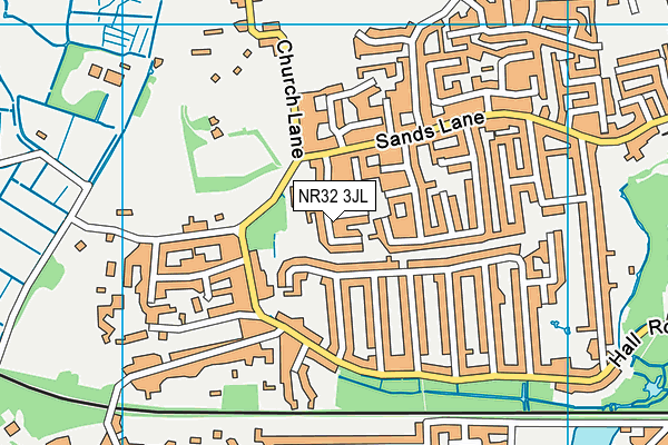 NR32 3JL map - OS VectorMap District (Ordnance Survey)