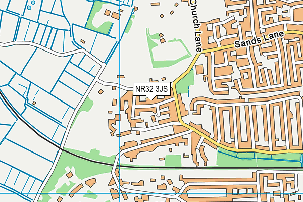 NR32 3JS map - OS VectorMap District (Ordnance Survey)