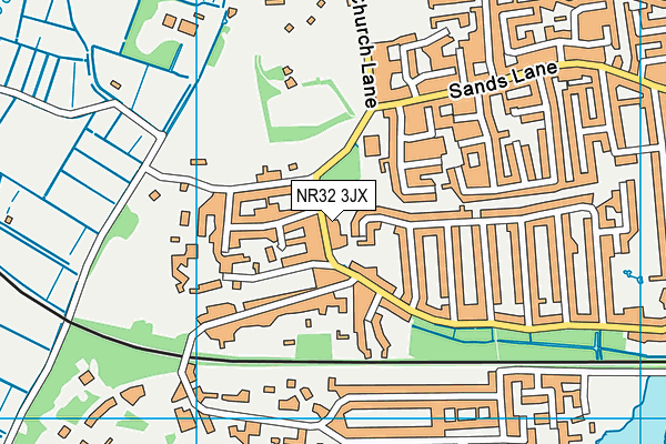 Oulton Broad Primary School map (NR32 3JX) - OS VectorMap District (Ordnance Survey)
