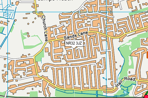 NR32 3JZ map - OS VectorMap District (Ordnance Survey)