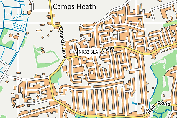 NR32 3LA map - OS VectorMap District (Ordnance Survey)