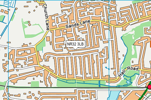 NR32 3LB map - OS VectorMap District (Ordnance Survey)