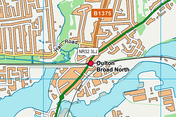 NR32 3LJ map - OS VectorMap District (Ordnance Survey)