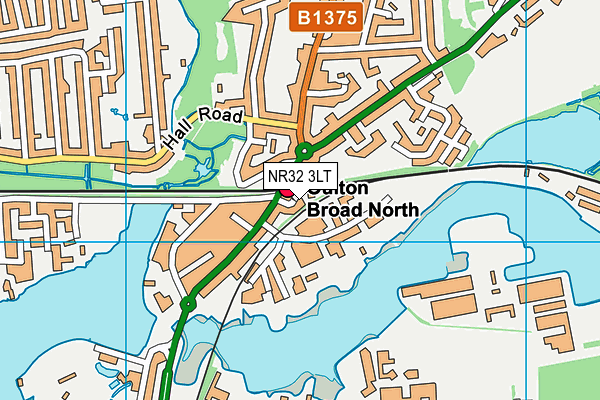 NR32 3LT map - OS VectorMap District (Ordnance Survey)