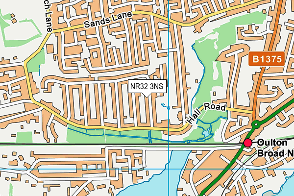 NR32 3NS map - OS VectorMap District (Ordnance Survey)