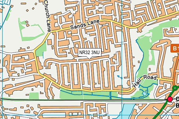 NR32 3NU map - OS VectorMap District (Ordnance Survey)