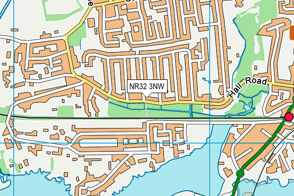 NR32 3NW map - OS VectorMap District (Ordnance Survey)