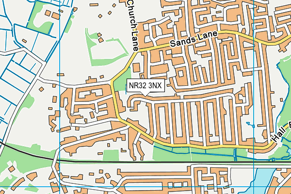 NR32 3NX map - OS VectorMap District (Ordnance Survey)