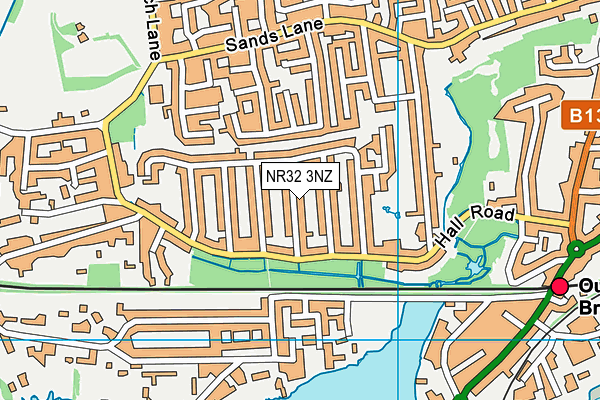 NR32 3NZ map - OS VectorMap District (Ordnance Survey)