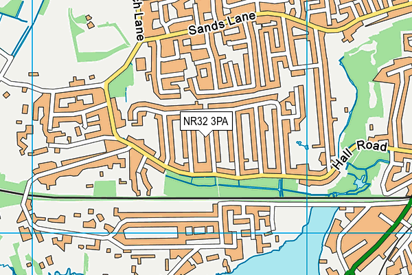NR32 3PA map - OS VectorMap District (Ordnance Survey)
