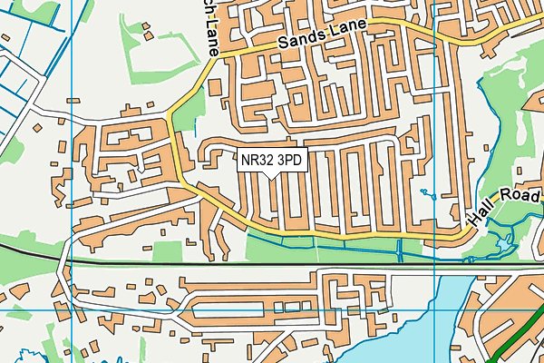 NR32 3PD map - OS VectorMap District (Ordnance Survey)