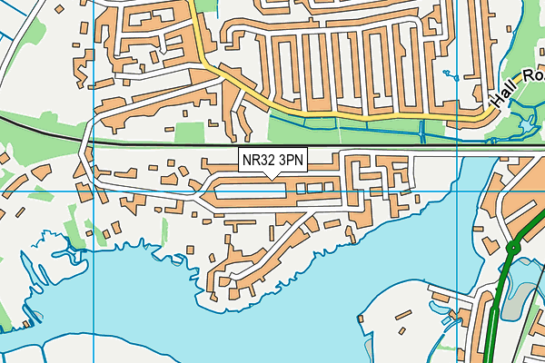 NR32 3PN map - OS VectorMap District (Ordnance Survey)