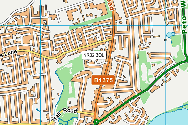 NR32 3QL map - OS VectorMap District (Ordnance Survey)