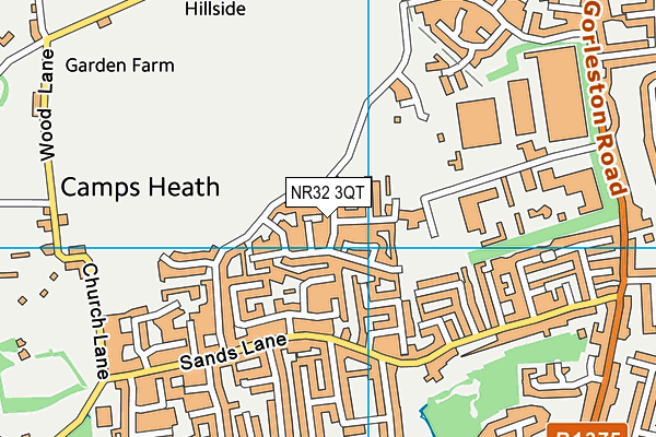 NR32 3QT map - OS VectorMap District (Ordnance Survey)