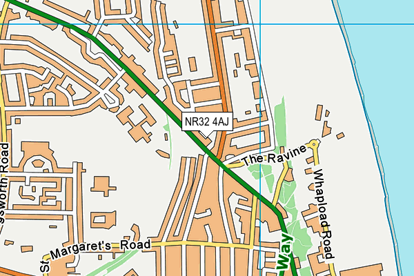 NR32 4AJ map - OS VectorMap District (Ordnance Survey)