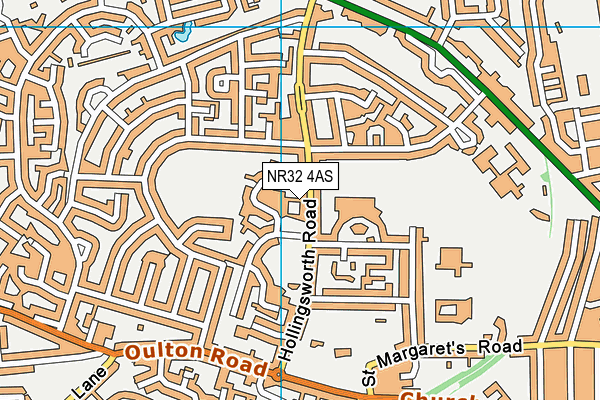 NR32 4AS map - OS VectorMap District (Ordnance Survey)