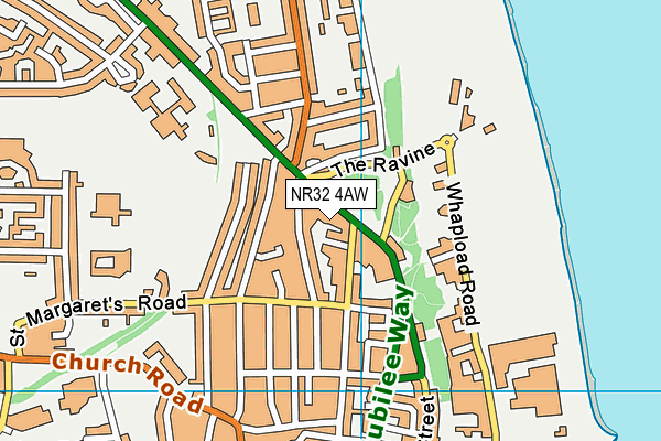 NR32 4AW map - OS VectorMap District (Ordnance Survey)