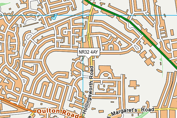 NR32 4AY map - OS VectorMap District (Ordnance Survey)